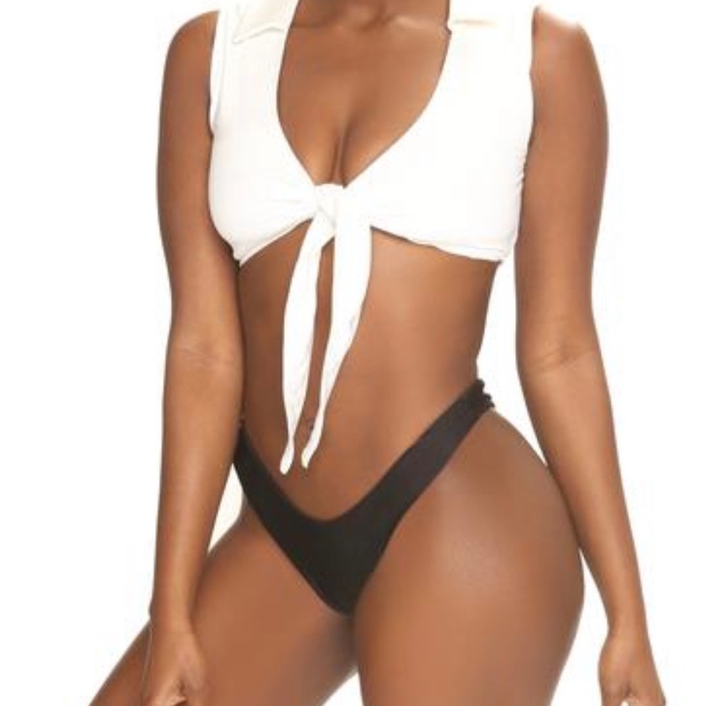 White bikini crop top